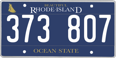 RI license plate 373807