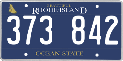 RI license plate 373842