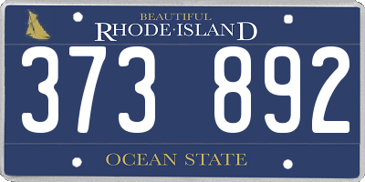 RI license plate 373892