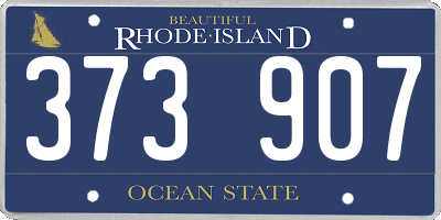 RI license plate 373907