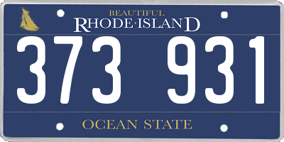 RI license plate 373931