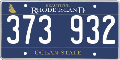 RI license plate 373932