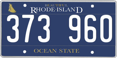 RI license plate 373960
