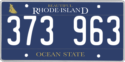 RI license plate 373963