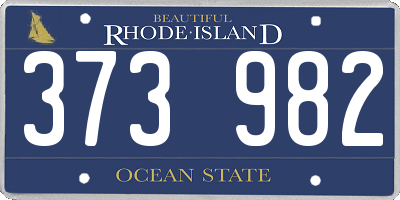 RI license plate 373982
