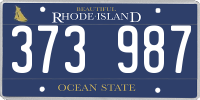 RI license plate 373987