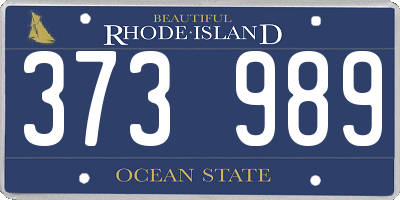 RI license plate 373989