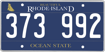 RI license plate 373992