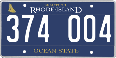 RI license plate 374004