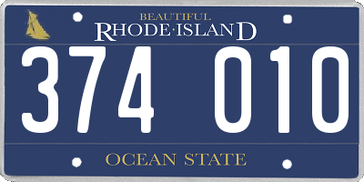 RI license plate 374010