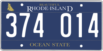 RI license plate 374014