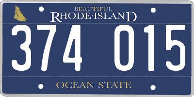 RI license plate 374015