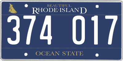 RI license plate 374017