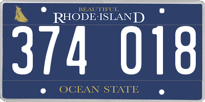 RI license plate 374018