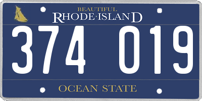 RI license plate 374019