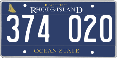 RI license plate 374020