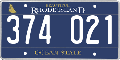 RI license plate 374021