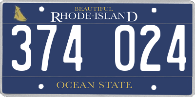 RI license plate 374024