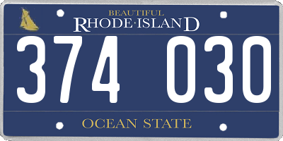 RI license plate 374030