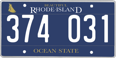 RI license plate 374031