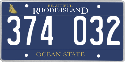 RI license plate 374032
