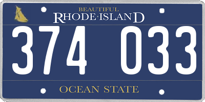RI license plate 374033
