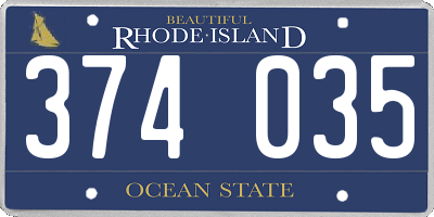 RI license plate 374035