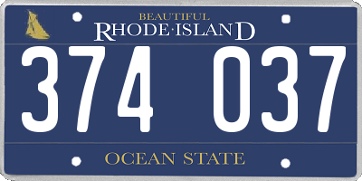 RI license plate 374037