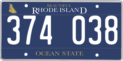 RI license plate 374038