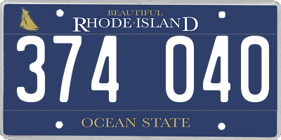 RI license plate 374040