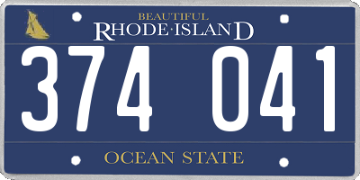 RI license plate 374041