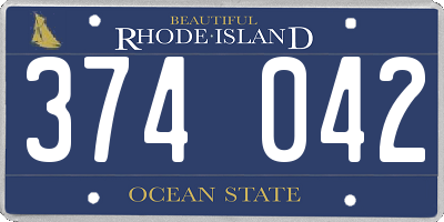 RI license plate 374042