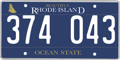 RI license plate 374043