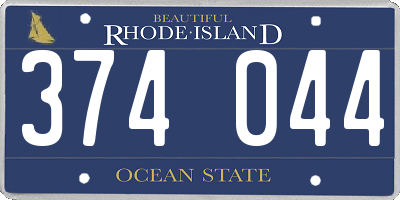 RI license plate 374044