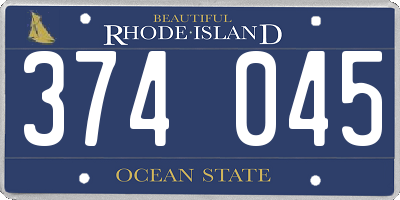 RI license plate 374045