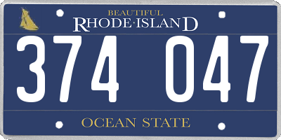RI license plate 374047