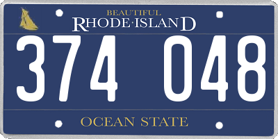 RI license plate 374048