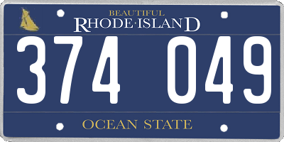 RI license plate 374049