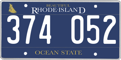 RI license plate 374052