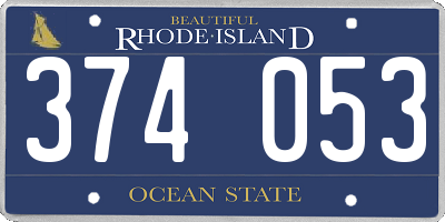 RI license plate 374053