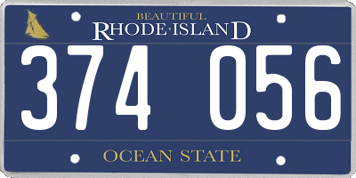 RI license plate 374056
