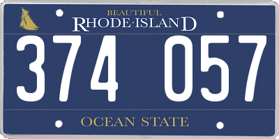 RI license plate 374057
