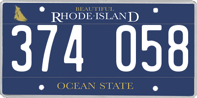 RI license plate 374058