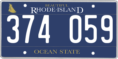 RI license plate 374059