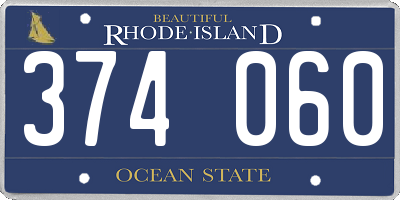 RI license plate 374060