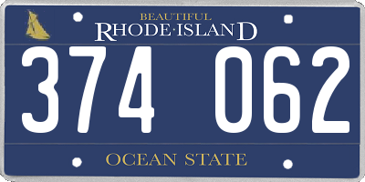 RI license plate 374062