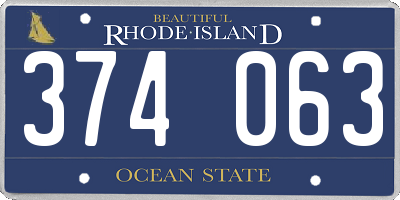 RI license plate 374063