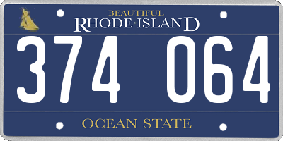 RI license plate 374064