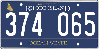 RI license plate 374065