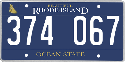 RI license plate 374067